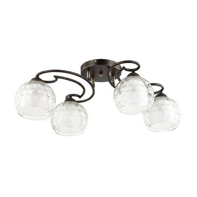 Люстра потолочная Lumion 3082/4C AMPOLLA Люстра потолочная Lumion 3082/4C AMPOLLAПотолочные<br>Что нам известно о данной модели: Люстра потолочная 3082/4C серии Ampolla оформлена в современном стиле. Люстра состоит из двойных плафонов, нижняя часть которых выполнена из матового стекла, а верхняя - из актуального объемного стекла с рисунком в виде шестиугольников, и арматуры оригинального цвета черный с золотой патиной. Данная модель обладает оригинальностью сочетания современного, базового и классического. Цоколь E27. Мощность 4x60W. Нет ламп в комплекте.<br><br>Установка на натяжной потолок: Ограничено<br>S освещ. до, м2: 12<br>Крепление: Потолочное<br>Тип лампы: накаливания / энергосбережения / LED-светодиодная<br>Тип цоколя: E27<br>Количество ламп: 4<br>Ширина, мм: 420<br>MAX мощность ламп, Вт: 60<br>Диаметр, мм мм: 580<br>Длина, мм: 580<br>Высота, мм: 200<br>Цвет арматуры: коричневый