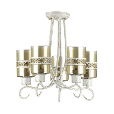 Люстра потолочная Lumion 3099/5C VITELIA Люстра потолочная Lumion 3099/5C VITELIAПотолочные<br>Люстра потолочная 3099/5C серии Vitelia оформлена в классическом стиле. Люстра состоит из прозрачных стеклянных плафонов с ажурным металлическим ободком и оригинальной арматуры популярного белого с золотой патиной цвета. В данной модели соединились необычные переплетения каркаса в сочетании с классикой плафонов. Цоколь E27. Мощность 5x40W. Нет ламп в комплекте.<br><br>Установка на натяжной потолок: Да<br>S освещ. до, м2: 10<br>Крепление: Потолочное<br>Тип лампы: накаливания / энергосбережения / LED-светодиодная<br>Тип цоколя: E27<br>Цвет арматуры: белый<br>Количество ламп: 5<br>Ширина, мм: 440<br>Диаметр, мм мм: 440<br>Длина, мм: 440<br>Высота, мм: 410<br>MAX мощность ламп, Вт: 40