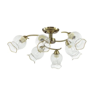 Люстра потолочная Lumion 3109/6C ROZETTA Люстра потолочная Lumion 3109/6C ROZETTAПотолочные<br>Что нам известно о данной модели: Люстра потолочная 3109/6C серии Rozetta оформлена в классическом стиле. Люстра состоит из металлических сетчатых абажуров, уркшаенных тонким ободком и арматуры классического бронзового цвета. Данная модель обладает сдержанной элегантностью,что и приковывает внимание с первой секунды. Цоколь E27. Мощность 6x60W. Нет ламп в комплекте.<br><br>Установка на натяжной потолок: Ограничено<br>S освещ. до, м2: 18<br>Крепление: Потолочное<br>Тип товара: Люстра потолочная<br>Тип лампы: накаливания / энергосбережения / LED-светодиодная<br>Тип цоколя: E27<br>Количество ламп: 6<br>Ширина, мм: 600<br>MAX мощность ламп, Вт: 60<br>Диаметр, мм мм: 600<br>Длина, мм: 600<br>Высота, мм: 240<br>Цвет арматуры: бронзовый
