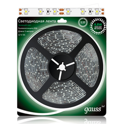 Лента LED 2835/60-SMD 4.8W 12V DC зеленый IP66 (блистер 5м) Лента LED 2835/60-SMD 4.8W 12V DC зеленый IP66 (блистер 5м)Лента 3528<br><br><br>Цветовая t, К: зеленый<br>Тип лампы: LED - светодиодная<br>Количество ламп: 60LED/м<br>MAX мощность ламп, Вт: 4.8<br>Длина, мм: 5000