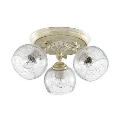 Люстра потолочная Lumion 3116/3CA CLODINA Люстра потолочная Lumion 3116/3CA CLODINAПотолочные<br>Что нам известно о данной модели: Люстра потолочная 3116/3CA серии Clodina оформлена в классическом стиле. Люстра состоит из прозрачных стеклянных плафонов с эффектом потрескавшегося стекла и арматуры белого с золотой патиной цвета. Простота и изящность дизайна данной модели несомненно прекрасно впишутся в любой интерьер. Цоколь E14. Мощность 3x40W. Нет ламп в комплекте.<br><br>S освещ. до, м2: 6<br>Крепление: Потолочное<br>Тип лампы: накаливания / энергосбережения / LED-светодиодная<br>Тип цоколя: E14<br>Количество ламп: 3<br>Ширина, мм: 340<br>MAX мощность ламп, Вт: 40<br>Диаметр, мм мм: 340<br>Длина, мм: 340<br>Высота, мм: 180<br>Цвет арматуры: белый
