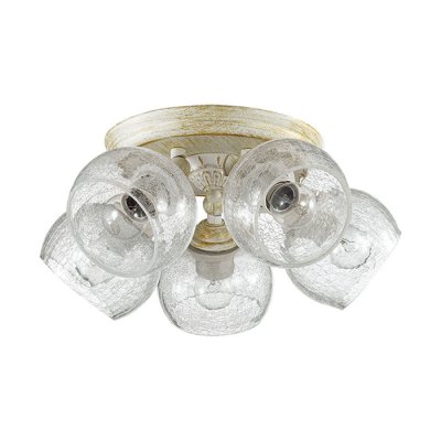 Люстра потолочная Lumion 3116/5CA CLODINA Люстра потолочная Lumion 3116/5CA CLODINAПотолочные<br>Что нам известно о данной модели: Люстра потолочная 3116/5CA серии Clodina оформлена в классическом стиле. Люстра состоит из прозрачных стеклянных плафонов с эффектом потрескавшегося стекла и арматуры белого с золотой патиной цвета. Простота и изящность дизайна данной модели несомненно прекрасно впишутся в любой интерьер. Цоколь E14. Мощность 5x40W. Нет ламп в комплекте.<br><br>S освещ. до, м2: 10<br>Крепление: Потолочное<br>Тип лампы: накаливания / энергосбережения / LED-светодиодная<br>Тип цоколя: E14<br>Количество ламп: 5<br>Ширина, мм: 420<br>MAX мощность ламп, Вт: 40<br>Диаметр, мм мм: 420<br>Длина, мм: 420<br>Высота, мм: 180<br>Цвет арматуры: белый