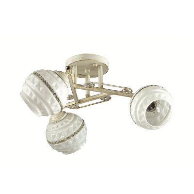 Люстра потолочная Lumion 3119/3C TATINA Люстра потолочная Lumion 3119/3C TATINAПотолочные<br>Что нам известно о данной модели: Люстра потолочная 3119/3C серии Tatina оформлена в классическом стиле. Люстра состоит из стеклянных молочных плафонов с объемным рисунком, украшенных декоративной нитью, и арматуры белого с золотой патиной цвета, декорированной металлическими элементами и хрусталем. Скромная и простая на первый взгляд, данная модель обладает неуловимым шармом, который наполнит Ваш дом уютом и теплом. Цоколь E14. Мощность 3x40W. Нет ламп в комплекте.<br><br>Установка на натяжной потолок: Ограничено<br>S освещ. до, м2: 6<br>Крепление: Потолочное<br>Тип лампы: накаливания / энергосбережения / LED-светодиодная<br>Тип цоколя: E14<br>Количество ламп: 3<br>Ширина, мм: 450<br>MAX мощность ламп, Вт: 40<br>Диаметр, мм мм: 450<br>Длина, мм: 450<br>Высота, мм: 210<br>Цвет арматуры: белый