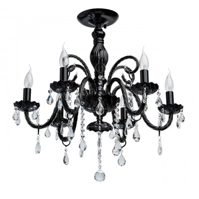 Люстра Mw light 313013306 Барселона Люстра Mw light 313013306 БарселонаПодвесные<br>Описание модели 313013306: Люстра из коллекции «Барселона» выполнена в безукоризненной манере современной классики. Металлическое основание трендового глянцево-чёрного цвета плавно изогнуто и дополнено декоративным элементом в виде чаши в центральной части светильника. Рожки в форме подсвечников окрашены в чёрный цвет изнутри и декорированы стеклом. Гроздья хрустальных подвесок придают этой модели дополнительную роскошь. При включенном свете люстра излучает завораживающее сияние, которое создается за счет стеклянного декора и подвесных хрустальных элементов. Рекомендуемая площадь освещения – 18 кв.м.<br><br>Установка на натяжной потолок: Да<br>S освещ. до, м2: 18<br>Крепление: Планка<br>Тип лампы: Накаливания / энергосбережения / светодиодная<br>Тип цоколя: E14<br>Количество ламп: 6<br>MAX мощность ламп, Вт: 60<br>Диаметр, мм мм: 640<br>Высота, мм: 650<br>Цвет арматуры: черный<br>Общая мощность, Вт: 360