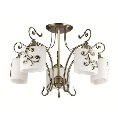 Люстра потолочная Lumion 3140/5C SUSANNA Люстра потолочная Lumion 3140/5C SUSANNAПотолочные<br>Люстра потолочная 3140/5C серии Susanna оформлена в классическом стиле. Люстра состоит из матовых стеклянных плафонов, украшенных оригинальным металлическим рисунком и бронзовой арматуры, которая дополняет и подчеркивает своими изгибами рисунок на стекле. Именно за счет этого данная модель мгновенно приковывает к себе внимание. Цоколь E27. Мощность 5x40W. Нет ламп в комплекте.<br><br>Установка на натяжной потолок: Да<br>S освещ. до, м2: 10<br>Крепление: Потолочное<br>Тип лампы: накаливания / энергосбережения / LED-светодиодная<br>Тип цоколя: E27<br>Количество ламп: 5<br>Ширина, мм: 490<br>MAX мощность ламп, Вт: 40<br>Диаметр, мм мм: 490<br>Длина, мм: 490<br>Высота, мм: 390<br>Цвет арматуры: бронзовый