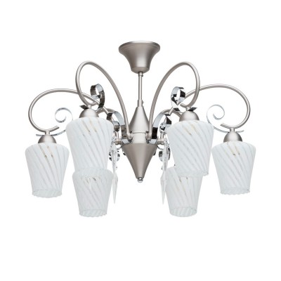 Люстра Mw light 315012306 Блеск Люстра Mw light 315012306 БлескПотолочные<br>Описание модели 315012306: Люстра из коллекции «Блеск» сможет удачно дополнить обстановку. Светильник привлекает сдержанным, продуманным дизайном, спокойными оттенками. Основание из матового металла цвета сатинового никеля прекрасно гармонирует с декоративными завитками из глянцевого металла цвета хрома. Элегантное цветовое решение подчеркивают плафоны из комбинированного белого матового и прозрачного стекла, они привлекают внимание строгим, практически геометрическим дизайном. Помимо этого, светильник декорирован хрустальными элементами оригинальной огранки и формы. Площадь освещения порядка 24 кв.м.<br><br>Установка на натяжной потолок: Да<br>S освещ. до, м2: 18<br>Крепление: Планка<br>Тип товара: Люстра<br>Тип лампы: Накаливания / энергосбережения / светодиодная<br>Тип цоколя: E14<br>Количество ламп: 6<br>MAX мощность ламп, Вт: 60<br>Диаметр, мм мм: 600<br>Высота, мм: 410<br>Поверхность арматуры: сатин<br>Цвет арматуры: серый<br>Общая мощность, Вт: 360