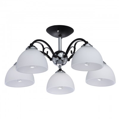 DeMarkt Блеск 315013105 Люстра DeMarkt Блеск 315013105 ЛюстраПотолочные<br><br><br>S освещ. до, м2: 15<br>Тип лампы: Накаливания / энергосбережения / светодиодная<br>Тип цоколя: E27<br>Количество ламп: 5<br>MAX мощность ламп, Вт: 60<br>Диаметр, мм мм: 410<br>Высота, мм: 180