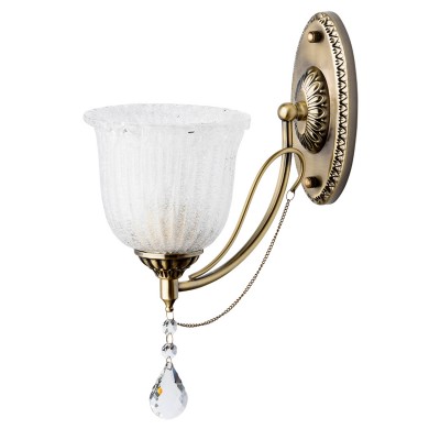 Светильник настенный бра Mw light 317023501 Афродита Светильник настенный бра Mw light 317023501 АфродитаКлассика<br>Люстра из коллекции «Афродита» - идеальное дополнение аристократичного интерьера. Металлическое основание цвета античной бронзы, изящный рожок подчеркнут стеклянным плафоном с эффектом сахарной крошки. Бра декорировано крупным хрустальным подвесом. Модель обеспечивает мягкое распределение света и имеет высокие параметры освещенности<br><br>S освещ. до, м2: 3<br>Тип лампы: Накаливания / энергосбережения / светодиодная<br>Тип цоколя: E27<br>Количество ламп: 1<br>Ширина, мм: 150<br>MAX мощность ламп, Вт: 60<br>Длина, мм: 350<br>Высота, мм: 240<br>Цвет арматуры: бронзовый<br>Общая мощность, Вт: 60
