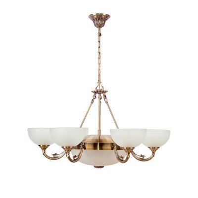 Люстра Mw light 318011408 Олимп Люстра Mw light 318011408 ОлимпПодвесные<br>Описание модели 318011408: Дизайн светильников из коллекции «Олимп» пронизан духом античности. Матово-белые, как облака, полусферы плафонов направлены вверх, что делает освещение рассеянным, но, тем не менее, достаточно ярким. Алюминиевая арматура основания гальванизирована в цвет античной бронзы и декорирована под старину, элементы ее украшения и рельеф выполнены в греческом стиле. Люстры и бра украсят собой гостиную, спальню или холл с античным или классическим интерьером. Высота потолочных светильников регулируется за счет длины подвеса. Рекомендуемая площадь освещения порядка 24 кв.м.<br><br>Установка на натяжной потолок: Да<br>S освещ. до, м2: 24<br>Крепление: Крюк<br>Тип лампы: накаливания / энергосбережения / LED-светодиодная<br>Тип цоколя: E27<br>Количество ламп: 8<br>MAX мощность ламп, Вт: 60<br>Диаметр, мм мм: 800<br>Длина цепи/провода, мм: 270<br>Высота, мм: 900<br>Цвет арматуры: серый<br>Общая мощность, Вт: 480