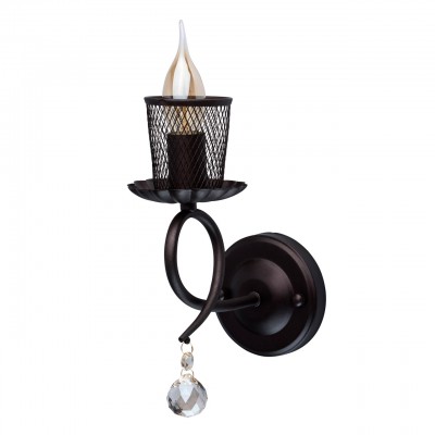 Светильник De Markt 323025701 Светильник De Markt 323025701Рустика<br>323025701 - это Необычная люстра из коллекции Аида сочетает в себе готическую романтичность и классическую красоту. Она выполнена в стиле легкой ковки. Матовое металлическое основание насыщенного кофейного оттенка гармонично сочетается с оригинально расположенными рожками и фигурами розетками. В качестве источников света выступают свечи, каждую из которых окутывает плафон из метализированной сетки. Особый шарм светильнику придают подвесы из хрустального стекла цвета шампань.<br><br>S освещ. до, м2: 3<br>Тип лампы: накаливания / энергосбережения / LED-светодиодная<br>Тип цоколя: E14<br>Количество ламп: 1<br>Ширина, мм: 105<br>MAX мощность ламп, Вт: 60<br>Длина, мм: 250<br>Высота, мм: 185<br>Цвет арматуры: черный