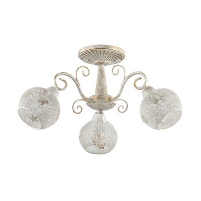 Люстра потолочная Lumion 3231/3C ELINA Люстра потолочная Lumion 3231/3C ELINAПотолочные<br>Что нам известно о данной модели: Люстра потолочная 3231/3C серии Elina оформлена в классическом стиле. Люстра состоит из металлических сетчатых абажуров с ажурным декором и арматуры белого с золотой патиной цвета. Простота линий и изгибов в данной модели дополняется незаурядностью абажуров, что и привлекает внимание. Цоколь E14. Мощность 3x40W. Нет ламп в комплекте.<br><br>S освещ. до, м2: 6<br>Крепление: Потолочное<br>Тип лампы: накаливания / энергосбережения / LED-светодиодная<br>Тип цоколя: E14<br>Количество ламп: 3<br>Ширина, мм: 590<br>MAX мощность ламп, Вт: 40<br>Диаметр, мм мм: 590<br>Длина, мм: 590<br>Высота, мм: 290<br>Цвет арматуры: белый