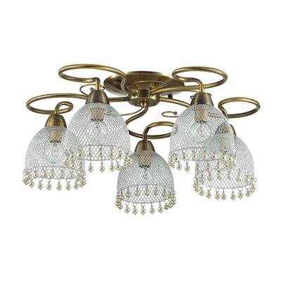 Лстра потолочна Lumion 3269/5C AGNESSA Лстра потолочна Lumion 3269/5C AGNESSAПотолочные<br>Новинка 2016 года! Лстра потолочна 3269/5C серии Agnessa оформлена в классическом стиле. Лстра состоит из металлических сетчатых абажуров с нежными жемчужными подвесками и арматуры классического бронзового цвета. Витиеватые изгибы арматуры и изщность плафонов с первого взглда приковыват к себе внимание. Цоколь E14. Мощность 5x60W. Нет ламп в комплекте.<br><br>S освещ. до, м2: 15<br>Крепление: Потолочное<br>Тип лампы: накаливани / нергосбережени / LED-светодиодна<br>Тип цокол: E14<br>Количество ламп: 5<br>Ширина, мм: 500<br>MAX мощность ламп, Вт: 60<br>Диаметр, мм мм: 500<br>Длина, мм: 500<br>Высота, мм: 210<br>Цвет арматуры: бронзовый