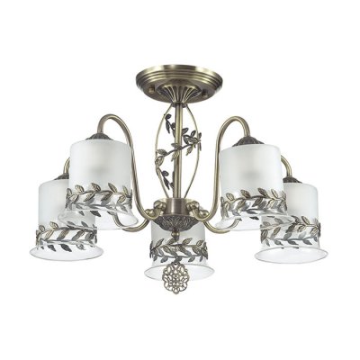 Люстра потолочная Lumion 3283/5C PAOLINA Люстра потолочная Lumion 3283/5C PAOLINAПотолочные<br>Новинка 2016 года! Люстра потолочная 3283/5C серии Paolina оформлена в классическом стиле. Люстра состоит из стеклянных плафонов с металлическим окаймлением в виде оливковой ветки, что выгодно перекликается с похожим декором на арматуре бронзового цвета. Данная модель перенесет Вас в теплую, улыбчивую и ласковую Грецию. Цоколь E27. Мощность 5x60W. Нет ламп в комплекте.<br><br>S освещ. до, м2: 15<br>Крепление: Потолочное<br>Тип лампы: накаливания / энергосбережения / LED-светодиодная<br>Тип цоколя: E27<br>Количество ламп: 5<br>Ширина, мм: 560<br>MAX мощность ламп, Вт: 60<br>Диаметр, мм мм: 560<br>Длина, мм: 560<br>Высота, мм: 350<br>Цвет арматуры: бронзовый