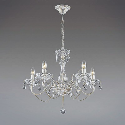 Светильник Lumion 3306/5 Светильник Lumion 3306/5Подвесные<br>Легкая, воздушная серия с основанием в белом цвете с золотистой патиной, с ажурными блюдцами создаст легкое праздничное настроение. В центральной стеклянной декоративной колбе свет будет мерцать и переливаться, усиливаться в отблесках хрустальных подвесок. Светильник изящно декорирован металлической цепочкой с хрустальными подвесками.<br><br>Установка на натяжной потолок: Да<br>S освещ. до, м2: 10<br>Крепление: Потолочное<br>Тип лампы: Накаливания / энергосбережения / светодиодная<br>Тип цоколя: E14<br>Количество ламп: 5<br>MAX мощность ламп, Вт: 40<br>Диаметр, мм мм: 645