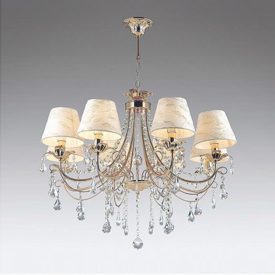 Odeon light PLESANSA 3431/8 Люстра Odeon light PLESANSA 3431/8 ЛюстраПодвесные<br><br><br>Установка на натяжной потолок: Да<br>S освещ. до, м2: 16<br>Тип лампы: Накаливания / энергосбережения / светодиодная<br>Тип цоколя: E14<br>Количество ламп: 8<br>MAX мощность ламп, Вт: 40<br>Диаметр, мм мм: 780<br>Высота, мм: 1040<br>Цвет арматуры: золотой