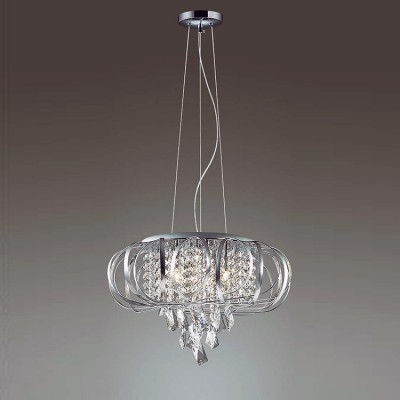 Odeon light UDESSA 3477/5 Люстра Odeon light UDESSA 3477/5 ЛюстраПодвесные<br><br><br>Установка на натяжной потолок: Да<br>S освещ. до, м2: 10<br>Тип лампы: галогенная/LED<br>Тип цоколя: G9<br>Количество ламп: 5<br>MAX мощность ламп, Вт: 40<br>Диаметр, мм мм: 430<br>Высота, мм: 1570<br>Цвет арматуры: серебристый хром