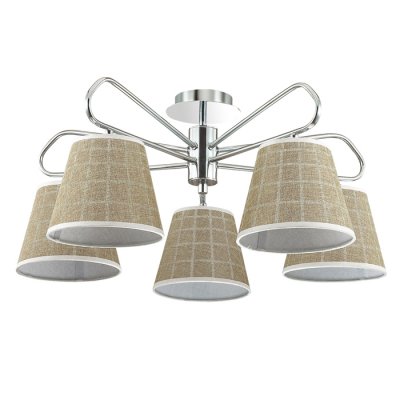 Светильник Lumion 3499/5 Светильник Lumion 3499/5Ожидается<br>Очаровательная серия Graziana выполнена из арматуры цвета хром и абажуров с теплым оттенком. Такой светильник напоминает букет из распустившихся цветков и подарит атмосферу красоты и уюта<br><br>Тип цоколя: E14<br>Количество ламп: 5<br>Ширина, мм: 670<br>MAX мощность ламп, Вт: 40<br>Длина, мм: 670<br>Оттенок (цвет): серебристный хром