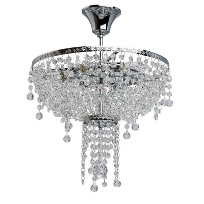 Люстра потолочная Mw light 351018006 Изабелла Люстра потолочная Mw light 351018006 ИзабеллаПотолочные<br>Описание модели 351018006: Люстра из коллекции «Изабелла» напоминает о роскошных дворцовых интерьерах прошлых веков. Основание из металла выполнено в двух цветовых вариациях, - цвета французского золота и цвета хрома и декорировано чеканным узором в греческом стиле. Хрустальные нити различного уровня создают многогранное сияние, подчеркивая блеск основания. Люстра необычна в своем воплощении и сочетает гламур и современную классику. Рекомендуемая площадь освещения порядка 18 кв.м.<br><br>Установка на натяжной потолок: Да<br>S освещ. до, м2: 18<br>Крепление: Крюк<br>Тип лампы: Накаливания / энергосбережения / светодиодная<br>Тип цоколя: E14<br>Количество ламп: 6<br>MAX мощность ламп, Вт: 60<br>Диаметр, мм мм: 400<br>Высота, мм: 540<br>Цвет арматуры: серебристый<br>Общая мощность, Вт: 360