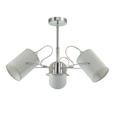 Люстра потолочная Lumion 3522/3C VISARIO Люстра потолочная Lumion 3522/3C VISARIOПотолочные<br>Светильники коллекции Visario создадут в интерьере функциональное пространство, придадут помещению определенный шарм. Основание выполнено из металла и окрашено в цвет хром. Абажуры из белой натуральной ткани с глянцевой поверхностью внутри будут гармонично смотреться в сочетании с минималистичным каркасом<br><br>S освещ. до, м2: 6<br>Тип лампы: Накаливания / энергосбережения / светодиодная<br>Тип цоколя: E14<br>Количество ламп: 3<br>MAX мощность ламп, Вт: 40<br>Диаметр, мм мм: 700<br>Высота, мм: 410<br>Оттенок (цвет): серебристный хром
