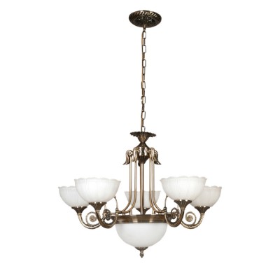 Люстра Mw light 357010208 Афина Люстра Mw light 357010208 АфинаПодвесные<br>Описание модели 357010208: Эта люстра из коллекции «Афина» - подлинный образец античной красоты и величия. Металлическое основание аристократичного бронзового цвета декорировано резными элементами. Оно выглядит по-царски величественно, а плафоны из матового стекла с эффектом состаренности придают светильнику ещё большую историчность, благодаря которой он наполняет комнату атмосферой благородства. Идеальный светильник для создания классического интерьера! Рекомендуемая площадь освещения порядка 24 кв.м.<br><br>Установка на натяжной потолок: Да<br>S освещ. до, м2: 24<br>Крепление: Планка<br>Тип лампы: накаливания / энергосбережения / LED-светодиодная<br>Тип цоколя: E27<br>Количество ламп: 5<br>MAX мощность ламп, Вт: 40<br>Диаметр, мм мм: 700<br>Длина цепи/провода, мм: 350<br>Высота, мм: 900<br>Цвет арматуры: бронзовый<br>Общая мощность, Вт: 200