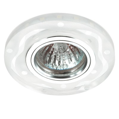 Novotech RIVA 357313 Светильник встраиваемый Novotech RIVA 357313 Светильник встраиваемыйКруглые<br>Встраиваемый светильник со светодиодной подсветкой и встроенным драйвером модели Novotech 357313 из серии RIVA отличается следующим качеством: Декоративное украшение произведено из хрусталя. Хрусталь обладает высоким показателем плотности, прозрачности и блеска. Благодаря содержанию свинца (не менее 30%). Хрусталь обладает высоким показателем плотности, прозрачности и блеска. Благодаря содержанию свинца (не менее 30%) и определённому подбору углов, образуемых гранями, изделия из хрусталя отличаются необыкновенно яркой, многоцветной игрой света, чарующей магией красоты, совершенства и роскоши. Имееется возможность раздельного включения LED и лампы, при использовании двухклавишного выключателя света.<br><br>Тип лампы: галогенная/LED<br>Тип цоколя: GX5.3<br>MAX мощность ламп, Вт: 50<br>Диаметр, мм мм: 95<br>Диаметр врезного отверстия, мм: 60<br>Высота, мм: 25<br>Цвет арматуры: серебристый