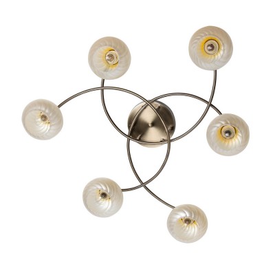 Люстра De markt 358015006 Грация Люстра De markt 358015006 ГрацияАрхив<br><br><br>Установка на натяжной потолок: Ограничено<br>S освещ. до, м2: 18<br>Крепление: Планка<br>Тип лампы: накаливания / энергосбережения / LED-светодиодная<br>Тип цоколя: E14<br>Количество ламп: 6<br>MAX мощность ламп, Вт: 60<br>Диаметр, мм мм: 750<br>Высота, мм: 180<br>Цвет арматуры: бронза