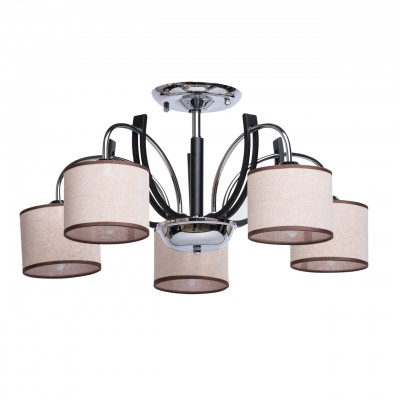 Люстра Mw light 364013705 Николь Люстра Mw light 364013705 НикольПотолочные<br>Описание модели 364013705: Уют и легкость привнесет в обстановку люстра из коллекции «Николь». Тканевые абажуры подчеркивают минималистический стиль, в котором выполнено металлическое основание цвета хрома. Оттенок абажуров – кофе с молоком – выгодно оттенен окантовкой цвета насыщенного шоколада. В довершении люстра украшена декоративными элементами из МДФ оттенка тёмного дерева. Теплая цветовая гамма и мягкое распределение светового потока делают светильник идеальным для создания атмосферы спокойствия, комфорта и уюта. Площадь освещения – 10 кв.м.<br><br>Установка на натяжной потолок: Да<br>S освещ. до, м2: 10<br>Крепление: Планка<br>Тип лампы: Накаливания / энергосбережения / светодиодная<br>Тип цоколя: E14<br>Количество ламп: 5<br>MAX мощность ламп, Вт: 40<br>Диаметр, мм мм: 640<br>Высота, мм: 300<br>Цвет арматуры: серебристый<br>Общая мощность, Вт: 200