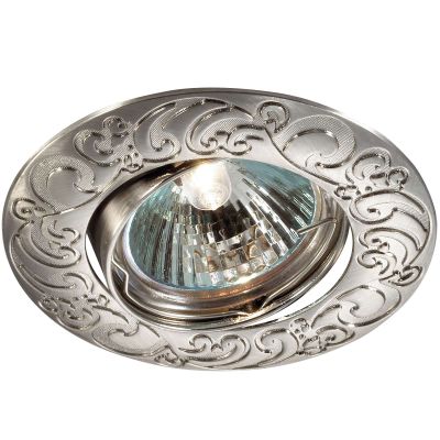 Novotech HENNA 369643 Точечный встраиваемый светильник Novotech HENNA 369643 Точечный встраиваемый светильникКруглые<br>Стандартный встраиваемый поворотный светильник модели Novotech 369643 из серии HENNA отличается следующим качеством: Светильник сделан из алюминиевого литья. Это сплав, основными достоинствами которого являются — устойчивость к практически всем видам негативного воздействия окружающей среды, коррозии, небольшой вес, по сравнению с другими видами металла и экологическая безопасность материала.<br><br>S освещ. до, м2: 2<br>Тип лампы: галогенная<br>Тип цоколя: GU5.3 (MR16)<br>MAX мощность ламп, Вт: 50<br>Диаметр, мм мм: 92<br>Диаметр врезного отверстия, мм: 82<br>Расстояние от стены, мм: 5<br>Высота, мм: 25<br>Цвет арматуры: серебристый