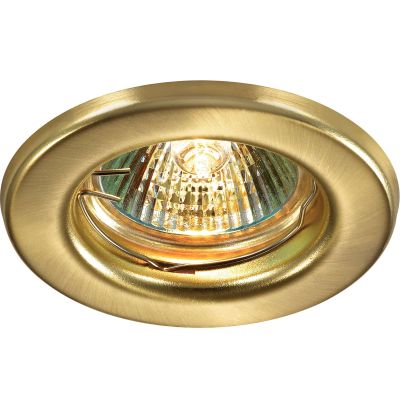 Novotech CLASSIC 369704 Точечный встраиваемый светильник Novotech CLASSIC 369704 Точечный встраиваемый светильникКруглые<br>Встраиваемый неповоротный светильник модели Novotech 369704 из серии CLASSIC отличается следующим качеством: Светильник сделан из металла. Это популярный и востребованный материал благодаря ряду качеств. К ним относится: повышенная прочность, износостойкость и долговечность. Любому интерьеру он придадаст солидности и завершенности, поможет расставить акценты.<br><br>S освещ. до, м2: 2<br>Тип лампы: галогенная<br>Тип цоколя: GU5.3 (MR16)<br>MAX мощность ламп, Вт: 50<br>Диаметр, мм мм: 82<br>Диаметр врезного отверстия, мм: 60<br>Расстояние от стены, мм: 5<br>Высота, мм: 35<br>Цвет арматуры: Золотой