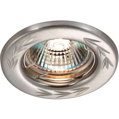 Novotech CLASSIC 369707 Точечный встраиваемый светильник Novotech CLASSIC 369707 Точечный встраиваемый светильникКруглые<br>Встраиваемый неповоротный светильник модели Novotech 369707 из серии CLASSIC отличается следующим качеством: Светильник сделан из металла. Это популярный и востребованный материал благодаря ряду качеств. К ним относится: повышенная прочность, износостойкость и долговечность. Любому интерьеру он придадаст солидности и завершенности, поможет расставить акценты.<br><br>S освещ. до, м2: 2<br>Тип лампы: галогенная<br>Тип цоколя: GU5.3 (MR16)<br>MAX мощность ламп, Вт: 50<br>Диаметр, мм мм: 82<br>Диаметр врезного отверстия, мм: 60<br>Расстояние от стены, мм: 5<br>Высота, мм: 35<br>Цвет арматуры: серебристый