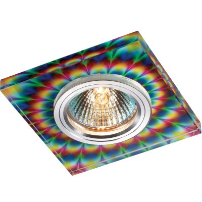 Novotech RAINBOW 369912 Встраиваемый светильник Novotech RAINBOW 369912 Встраиваемый светильникКвадратные<br>Декоративный встраиваемый светильник модели Novotech 369912 из серии RAINBOW отличается следующим качеством: Основание светильника – алюминий. Это лёгкий металл, основными достоинствами которого являются — устойчивость к практически всем видам негативного воздействия окружающей среды, коррозии, небольшой вес, по сравнению с другими видами металла и экологическая безопасность материала. Декоративный красочный плафон произведен из стекла. Стекло экологично, не тускнеет и не меняет своего оттенка со временем, не покрывается некрасивым налетом и легко выдерживает перепады температур.<br><br>S освещ. до, м2: 3<br>Тип лампы: галогенная<br>Тип цоколя: GU5.3 (MR16)<br>Количество ламп: 1<br>MAX мощность ламп, Вт: 50<br>Диаметр, мм мм: 90<br>Диаметр врезного отверстия, мм: 65
