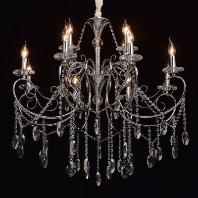 Mw light 373011912 Светильник Mw light 373011912 СветильникПодвесные<br><br><br>Установка на натяжной потолок: Да<br>S освещ. до, м2: 24<br>Тип лампы: Накаливания / энергосбережения / светодиодная<br>Тип цоколя: E14<br>Количество ламп: 12<br>MAX мощность ламп, Вт: 40<br>Диаметр, мм мм: 880<br>Высота, мм: 930 - 1180<br>Цвет арматуры: серебристый