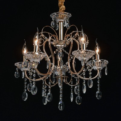 Mw light 373012205 Светильник Mw light 373012205 СветильникПодвесные<br><br><br>S освещ. до, м2: 10<br>Тип лампы: Накаливания / энергосбережения / светодиодная<br>Тип цоколя: E14<br>Количество ламп: 5<br>MAX мощность ламп, Вт: 40<br>Диаметр, мм мм: 520<br>Высота, мм: 690 - 970<br>Цвет арматуры: золотой
