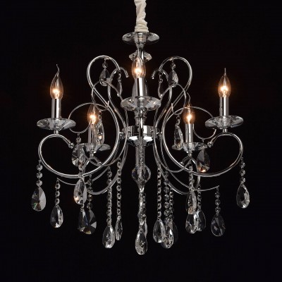 Mw light 373013205 Светильник Mw light 373013205 СветильникПодвесные<br><br><br>S освещ. до, м2: 10<br>Тип лампы: Накаливания / энергосбережения / светодиодная<br>Тип цоколя: E14<br>Количество ламп: 5<br>MAX мощность ламп, Вт: 40<br>Диаметр, мм мм: 560<br>Высота, мм: 790 - 1000<br>Цвет арматуры: серебристый