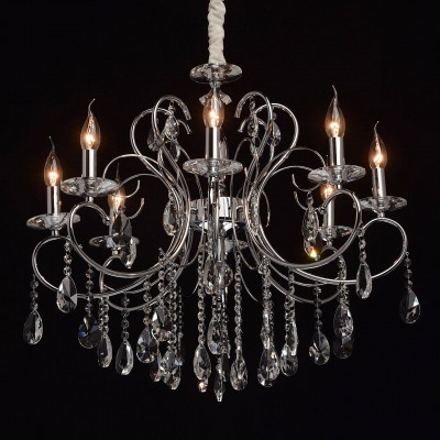 Mw light 373013308 Светильник Mw light 373013308 СветильникПодвесные<br><br><br>S освещ. до, м2: 3<br>Тип лампы: Накаливания / энергосбережения / светодиодная<br>Тип цоколя: E14<br>Количество ламп: 8<br>MAX мощность ламп, Вт: 8<br>Диаметр, мм мм: 700<br>Высота, мм: 790 - 1000<br>Цвет арматуры: серебристый