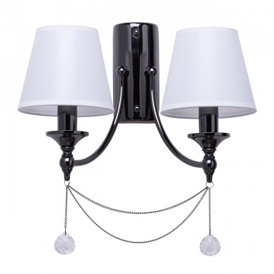 Светильник настенный бра Mw light 379028902 Федерика Светильник настенный бра Mw light 379028902 ФедерикаМодерн<br>Описание модели 379028902: Каскады декоративных подвесов и современная цветовая гамма делают бра из коллекции «Федерика» весьма привлекательным. Особенный шарм в тканевых абажурах жемчужно-серого оттенка, которые гармонично сочетаются с основанием из металла цвета никеля. Необычный декор в виде свисающих тонких металлических цепочек, дополнен хрустальными подвесками в виде кристаллов. Элегантное и утонченное, это бра станет идеальным украшением гостиной, а за счет мягкого света создастся тёплая и уютная обстановка. Площадь освещения порядка 4 кв.м.<br><br>S освещ. до, м2: 4<br>Тип товара: Светильник настенный бра<br>Тип лампы: Накаливания / энергосбережения / светодиодная<br>Тип цоколя: E14<br>Количество ламп: 2<br>Ширина, мм: 340<br>MAX мощность ламп, Вт: 40<br>Длина, мм: 380<br>Высота, мм: 230<br>Цвет арматуры: черный<br>Общая мощность, Вт: 80