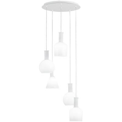 Eglo PASCOA 39143 Подвесной светильник Eglo PASCOA 39143 Подвесной светильникПодвесные<br>Компания «Светодом» предлагает широкий ассортимент люстр от известных производителей. Представленные в нашем каталоге товары выполнены из современных материалов и обладают отличным качеством. Благодаря широкому ассортименту Вы сможете найти у нас люстру под любой интерьер. Мы предлагаем как классические варианты, так и современные модели, отличающиеся лаконичностью и простотой форм. Стильная люстра Eglo 39143 станет украшением любого дома. Эта модель от известного производителя не оставит равнодушным ценителей красивых и оригинальных предметов интерьера. Люстра Eglo 39143 обеспечит равномерное распределение света по всей комнате. При выборе обратите внимание на характеристики, позволяющие приобрести наиболее подходящую модель. Купить понравившуюся люстру по доступной цене Вы можете в интернет-магазине «Светодом».<br><br>Установка на натяжной потолок: Да<br>S освещ. до, м2: 15<br>Тип лампы: Накаливания / энергосбережения / светодиодная<br>Тип цоколя: E27<br>Количество ламп: 5<br>MAX мощность ламп, Вт: 60<br>Диаметр, мм мм: 500<br>Высота, мм: 1500