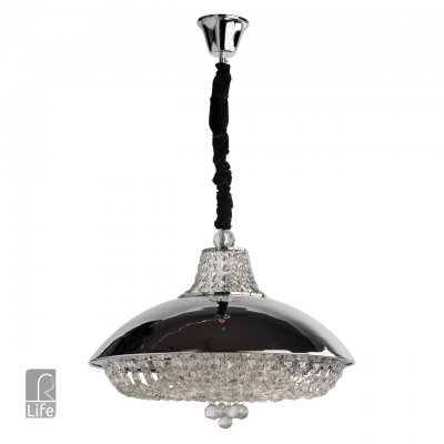Люстра Regenbogen life 392014025 Фьюжен/Fusion Люстра Regenbogen life 392014025 Фьюжен/FusionПодвесные<br>Описание модели 392014025: Роскошная люстра из коллекции «Фьюжен» сможет стать настоящим украшением современного интерьера. Хромированное металлическое основание дополнено глянцевым металлическим плафоном, придающим особый шик светильнику. Декоративные элементы в виде множества хрустальных подвесок создают волшебную и многогранную игру света. С люстрой «Фьюжен» обстановка комнаты наполнится гламурным блеском и роскошью. Рекомендуемая площадь освещения порядка 20 кв.м.<br><br>Установка на натяжной потолок: Да<br>S освещ. до, м2: 20<br>Крепление: Крюк<br>Тип лампы: галогенная/LED<br>Тип цоколя: G4<br>Количество ламп: 25<br>MAX мощность ламп, Вт: 20<br>Диаметр, мм мм: 560<br>Длина цепи/провода, мм: 600<br>Высота, мм: 1350<br>Цвет арматуры: серебристый