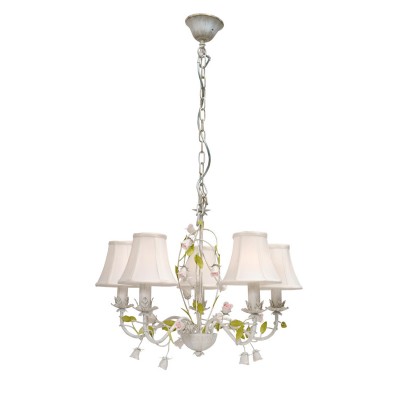 Люстра Mw light 421010305 Букет Люстра Mw light 421010305 БукетПодвесные<br>Описание модели 421010305: Нежная, весенняя люстра из коллекции «Букет» - находка для мечтательных натур. Она по-настоящему освежит интерьер, а плавность форм, изящество линий и нежные оттенки привнесут в обстановку безмятежное спокойствие. Крашеное металлическое основание дополнено декоративными элементами из керамики с флористическими мотивами. Извивающиеся цветки плавно обвивают рожки светильника, а текстильные абажуры белого цвета добавляют утонченной грации и романтической красоты. Рекомендуемая площадь освещения порядка 10 кв.м.<br><br>Установка на натяжной потолок: Да<br>S освещ. до, м2: 10<br>Крепление: Крюк<br>Тип лампы: накаливания / энергосбережения / LED-светодиодная<br>Тип цоколя: E14<br>Количество ламп: 5<br>MAX мощность ламп, Вт: 60<br>Диаметр, мм мм: 520<br>Длина цепи/провода, мм: 800<br>Высота, мм: 1200<br>Поверхность арматуры: матовый, рельефный<br>Цвет арматуры: белый<br>Общая мощность, Вт: 300