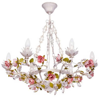 Люстра Mw light 421013506 Букет Люстра Mw light 421013506 БукетПодвесные<br>Описание модели 421013506: Подвесная конструкция светильника Букет в изобилии демонстрирует красоту цветочного ансамбля из бутонов роз! Зелёная листва и соцветия нежно-розового цвета выкованы из металла так мастерски, что выглядят как настоящие цветущие растения. Композиционная форма и реалистичность композиции Букета вдохновляют на создание романтичного интерьера в доме или на солнечной веранде!<br><br>Установка на натяжной потолок: Да<br>S освещ. до, м2: 12<br>Рекомендуемые колбы ламп: свеча / свеча на ветру<br>Крепление: Крюк<br>Тип лампы: накаливания / энергосбережения / LED-светодиодная<br>Тип цоколя: E14<br>Количество ламп: 6<br>MAX мощность ламп, Вт: 40<br>Диаметр, мм мм: 670<br>Длина цепи/провода, мм: 380<br>Высота, мм: 750<br>Поверхность арматуры: матовый, рельефный<br>Цвет арматуры: белый с золотистой патиной<br>Общая мощность, Вт: 240