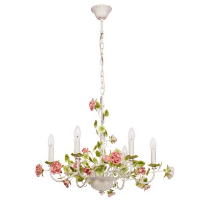 Люстра Mw light 421013806 Букет Люстра Mw light 421013806 БукетПодвесные<br>Описание модели 421013806: Подвесная конструкция светильника Букет в изобилии демонстрирует красоту цветочного ансамбля из бутонов роз! Зелёная листва и соцветия нежно-розового цвета выкованы из металла так мастерски, что выглядят как настоящие цветущие растения. Композиционная форма и реалистичность композиции Букета вдохновляют на создание романтичного интерьера в доме или на солнечной веранде!<br><br>Установка на натяжной потолок: Да<br>S освещ. до, м2: 12<br>Крепление: Крюк<br>Тип лампы: накаливания / энергосбережения / LED-светодиодная<br>Тип цоколя: E14<br>Количество ламп: 6<br>MAX мощность ламп, Вт: 40<br>Диаметр, мм мм: 750<br>Длина цепи/провода, мм: 550<br>Высота, мм: 1300<br>Общая мощность, Вт: 240
