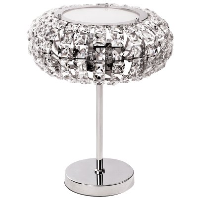 Настольная лампа Mw light 437031002 Кларис Настольная лампа Mw light 437031002 КларисХрустальные<br>Описание модели 437031002: Хрустальная яркость света в творческом дизайнерском воплощении. Стильный яркий абажур из хрусталя является изысканным декором, а так же отличным проектировщиком светового спектра излучения. Завораживающий эффект от радужной игры света нарядно озарит пространство и придаст солнечности в интерьере. Создать праздник у себя дома легко, благодаря гламурному светильнику из коллекции Кларис!<br><br>S освещ. до, м2: 5<br>Рекомендуемые колбы ламп: пальчиковая<br>Цветовая t, К: 2800-3200 K<br>Тип лампы: галогенная / LED-светодиодная<br>Тип цоколя: G9<br>Количество ламп: 2<br>MAX мощность ламп, Вт: 40<br>Диаметр, мм мм: 300<br>Высота, мм: 400<br>Поверхность арматуры: глянцевый<br>Цвет арматуры: серебристый<br>Общая мощность, Вт: 80