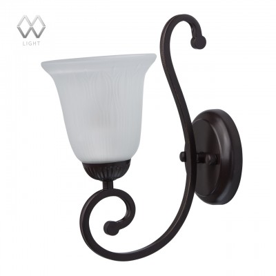 Светильник настенный бра Mw light 444021701 Вирджиния Светильник настенный бра Mw light 444021701 ВирджинияКлассические<br>Описание модели 444021701: Грациозный и изящный светильник из коллекции «Вирджиния» украсит любую обстановку, будь то классический или современный дизайн. Он выполнен в стиле легкой ковки и покоряет мягкими изгибами рожка. Металлическое основание цвета темного кофе с эффектом золотистой патины отлично смотрится в сочетании с матовыми стеклянными плафонами. Их классическая форма с рельефным рисунком подчеркивает элегантность светильника.<br><br>S освещ. до, м2: 3<br>Тип лампы: Накаливания / энергосбережения / светодиодная<br>Тип цоколя: E27<br>Количество ламп: 1<br>Ширина, мм: 140<br>MAX мощность ламп, Вт: 60<br>Длина, мм: 300<br>Высота, мм: 230<br>Цвет арматуры: черный