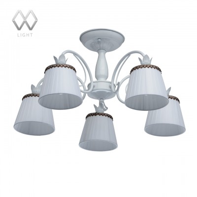 Люстра Mw light 448011405 Виталина Люстра Mw light 448011405 ВиталинаПотолочные<br>Описание модели 448011405: Сочетание классических форм, элегантного декора и нежной цветовой гаммы отличают люстру из коллекции «Виталина». Глянцевое металлическое основание белого цвета и грациозно изогнутые рожки дополнены абажурами из атласных лент в тон основанию. Они украшены тесьмой контрастного оттенка, за счет чего выглядят особенно оригинально. Легкий декор из металла в флористическом стиле оживит дизайн светильника и сделает его более романтичным.<br><br>Установка на натяжной потолок: Да<br>S освещ. до, м2: 10<br>Крепление: Планка<br>Тип лампы: Накаливания / энергосбережения / светодиодная<br>Тип цоколя: E14<br>Количество ламп: 5<br>MAX мощность ламп, Вт: 40<br>Диаметр, мм мм: 600<br>Высота, мм: 350<br>Цвет арматуры: белый