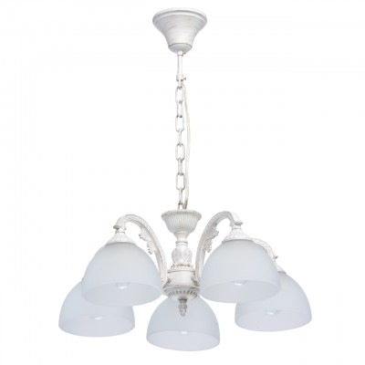 Светильник Mw-light 450017405 Светильник Mw-light 450017405Подвесные<br>450017405 - это Простота и элегантность отличают люстру из коллекции «Ариадна». Металлическое основание белого цвета дополнено эффектом патинирования в цвет золота. С ним хорошо сочетаются матовые стеклянные плафоны. Они направлены вниз и создают гармоничный дуэт с общей композицией.<br><br>S освещ. до, м2: 15<br>Тип товара: Люстра<br>Тип лампы: накаливания / энергосбережения / LED-светодиодная<br>Тип цоколя: E27<br>Количество ламп: 5<br>MAX мощность ламп, Вт: 60<br>Диаметр, мм мм: 600<br>Длина цепи/провода, мм: 280<br>Высота, мм: 600