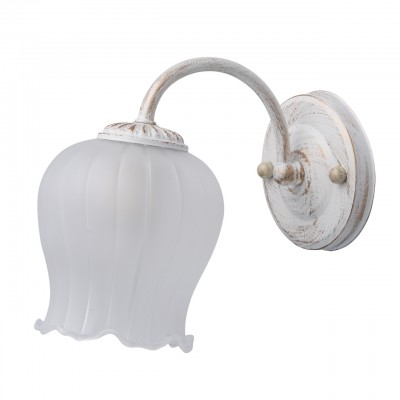 Светильник De Markt 450027801 Светильник De Markt 450027801Флористика<br><br><br>Тип лампы: Накаливания / энергосбережения / светодиодная<br>Тип цоколя: E27<br>Ширина, мм: 130<br>MAX мощность ламп, Вт: 60<br>Длина, мм: 190<br>Высота, мм: 200<br>Цвет арматуры: белый с золотистой патиной