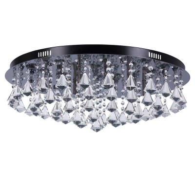 Люстра Mw light 464012815 Бриз Люстра Mw light 464012815 БризПотолочные<br>Описание модели 464012815: Как красива и живописна игра цвета от ярких лучей света! Потолочный хрустальный светильник Бриз имеет блестящий дизайн для оформления стильного помещения! Высокий коэффициент освещённости совместно с ярким декором из хрустальных декоративных подвесок станет лучшим вариантом украшения зала, гостиной или гламурной спальни. Дополнительная функция дистанционного управления светильника станет удобным дополнением в настройке освещения пространства.<br><br>Установка на натяжной потолок: Ограничено<br>S освещ. до, м2: 15<br>Рекомендуемые колбы ламп: пальчиковая<br>Крепление: Планка<br>Цветовая t, К: 2800-3200 K<br>Тип лампы: галогенная / LED-светодиодная<br>Тип цоколя: G4<br>Количество ламп: 15<br>MAX мощность ламп, Вт: 20<br>Диаметр, мм мм: 640<br>Высота, мм: 200<br>Поверхность арматуры: матовый<br>Цвет арматуры: серебристый<br>Общая мощность, Вт: 300