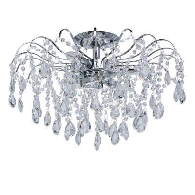 Люстра De markt 464017306 Бриз Люстра De markt 464017306 БризПотолочные<br>Описание модели 464017306: Торжественная грациозность отличает люстру из коллекции «Бриз». Основание из металла выполнено в трех цветовых вариациях: цвета хрома, никеля и золота - а значит, можно удачно подобрать нужный оттенок под цветовое решение интерьера. Гроздья подвесок из прозрачного хрустального стекла оригинальной формы огранки придает светильнику воздушную легкость и волшебную красоту. Он освежит обстановку комнаты и наполнит её праздничным сиянием.<br><br>Установка на натяжной потолок: Да<br>S освещ. до, м2: 18<br>Крепление: Планка<br>Тип лампы: накаливания / энергосбережения / LED-светодиодная<br>Тип цоколя: E14<br>Количество ламп: 6<br>MAX мощность ламп, Вт: 60<br>Диаметр, мм мм: 560<br>Высота, мм: 380<br>Цвет арматуры: серебристый