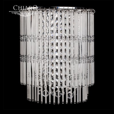 Светильник настенный бра Chiaro 464024005 Бриз Светильник настенный бра Chiaro 464024005 БризХрустальные<br>Описание модели 464024005: Изумительное декоративное оформление в светильнике Бриз состоит из подвесок из хрусталя и стеклянных изысканных палочек с матированной поверхностью. Такое весьма необычное сочетание различных форм и фактур выделяется своей неординарностью. Все подвески на зеркальном металлическом основании цвета хрома впечатляющих размеров располагаются по полукруглой схеме крепления от длинных к более коротким. В бра продуманы несколько режимов освещения, в том числе галогеновый с голубым оттенком, при котором светильник Бриз, как ледяной айсберг, гордо демонстрирует свою ослепительную красоту.<br><br>S освещ. до, м2: 6<br>Рекомендуемые колбы ламп: пальчиковая<br>Цветовая t, К: 2800-3200 K<br>Тип лампы: галогенная / LED-светодиодная<br>Тип цоколя: G4<br>Количество ламп: 5<br>Ширина, мм: 230<br>MAX мощность ламп, Вт: 20<br>Длина, мм: 290<br>Высота, мм: 170<br>Поверхность арматуры: глянцевый<br>Цвет арматуры: серебристый<br>Общая мощность, Вт: 100