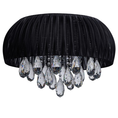 Люстра потолочная Mw light 465013714 Жаклин Люстра потолочная Mw light 465013714 ЖаклинПотолочные<br>Описание модели 465013714: Искристость органзы и радужность хрусталя! Всё сияет и переливается радужными бликами от яркого света светильника из коллекции Жаклин. Гроздья декоративных хрустальных подвесок играют своими точёными гранями. Они создают основу оформления гламурного светильника. Объёмный каркас абажура с органзой сияющего черного цвета прекрасно завершает образ светильника Жаклин, который выглядит как драгоценное изделие.<br><br>Установка на натяжной потолок: Да<br>S освещ. до, м2: 15<br>Крепление: Планка<br>Цветовая t, К: 4200<br>Тип лампы: LED<br>Тип цоколя: LED<br>Количество ламп: 14<br>MAX мощность ламп, Вт: 3<br>Диаметр, мм мм: 480<br>Высота, мм: 350<br>Цвет арматуры: серебристый<br>Общая мощность, Вт: 42